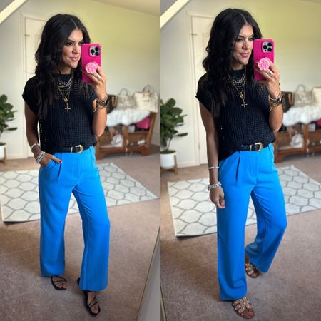 Love these blue trousers!

Size small in everythingg

#LTKSeasonal #LTKFindsUnder100