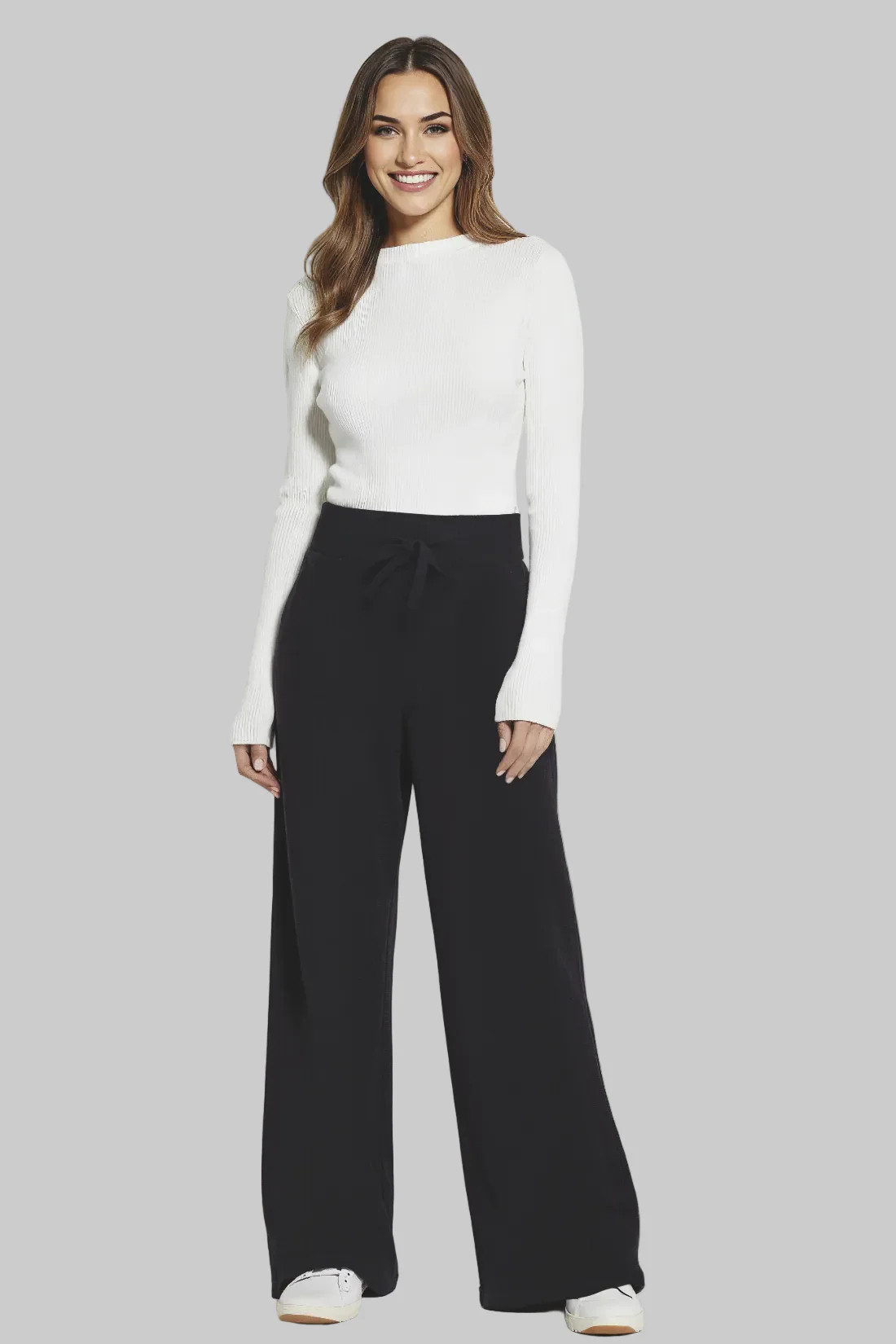 Ally Wide Leg Pant | Black Beauty | Three Dots