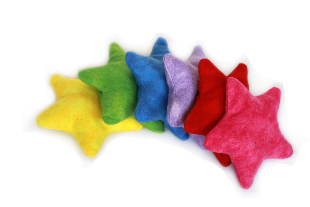 Rainbow Star Shaped Bean Bags Flannel Brights Children's Toy Educational Toss Game (set of 6) Fiv... | Etsy (US)