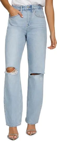 Good American Good '90s Ripped High Waist Relaxed Jeans | Nordstrom | Nordstrom