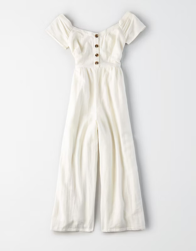 AE Short Sleeve Culotte Jumpsuit | American Eagle Outfitters (US & CA)