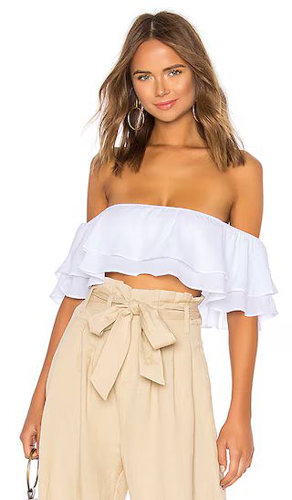 Susan Off Shoulder Top in White | Revolve Clothing (Global)