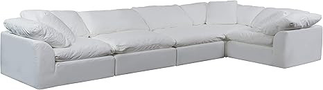 Sunset Trading Cloud Puff 5 Piece Modular Performance White Sectional Slipcovered Sofa, | Amazon (US)