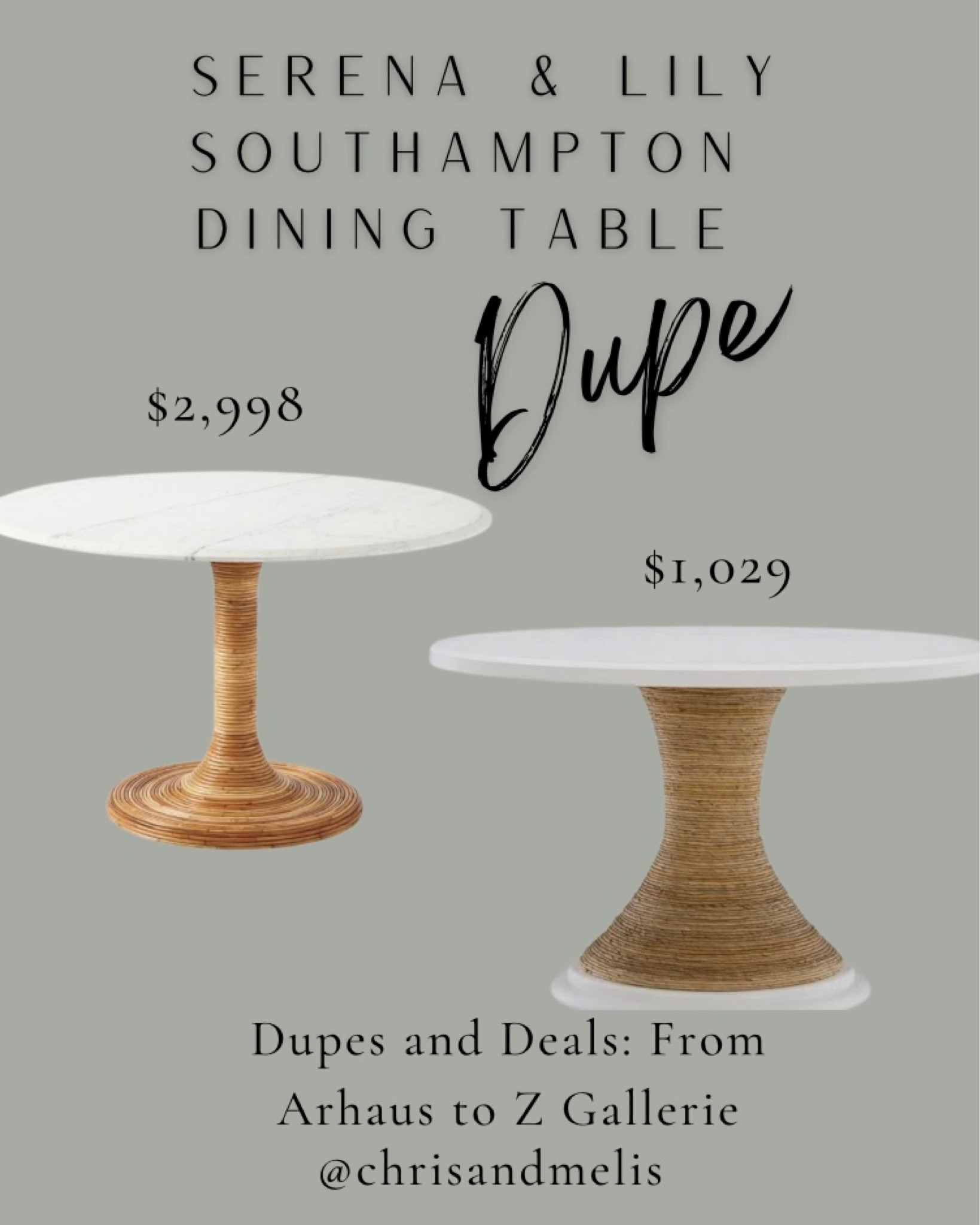 Dupe for the Serena and Lily Southampton Dining Table at about 1/3 of the price of the original! 

Dining table; dining room furniture, dining room design; interior design, home decor


#LTKhome #LTKFind #LTKsalealert