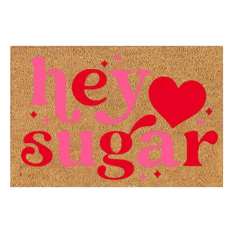 EARKITY Door Mat, Valentine's Day Natural Coir Door Mat, Romantic Red Pink White Heart Pattern We... | Walmart (US)