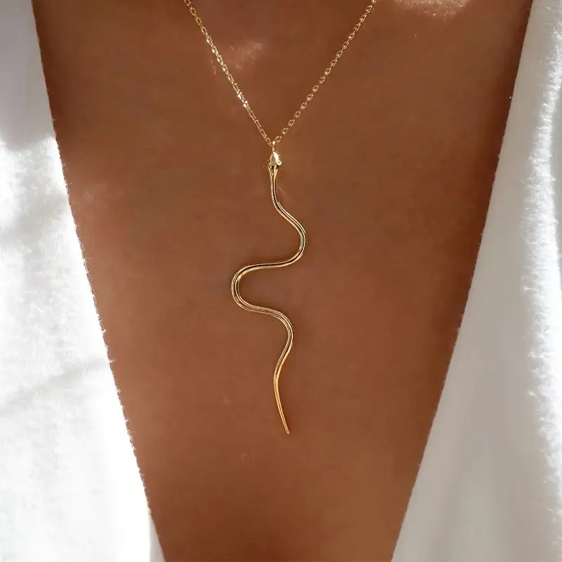 Snake shaped Necklace Personality Retro Snake Pendant - Temu | Temu Affiliate Program