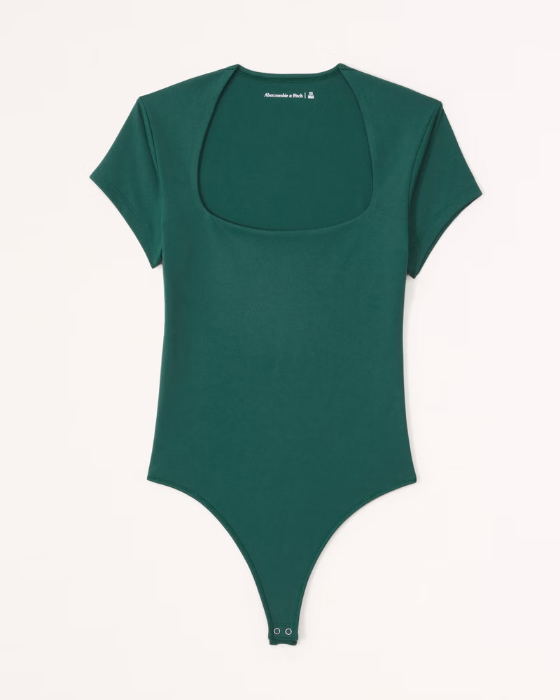 Short-Sleeve Seamless Jersey Portrait Bodysuit | Abercrombie & Fitch (US)