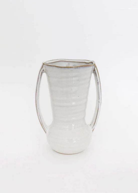 Farmhouse Ceramic Vase with Handles - 7.75 | Afloral (US)