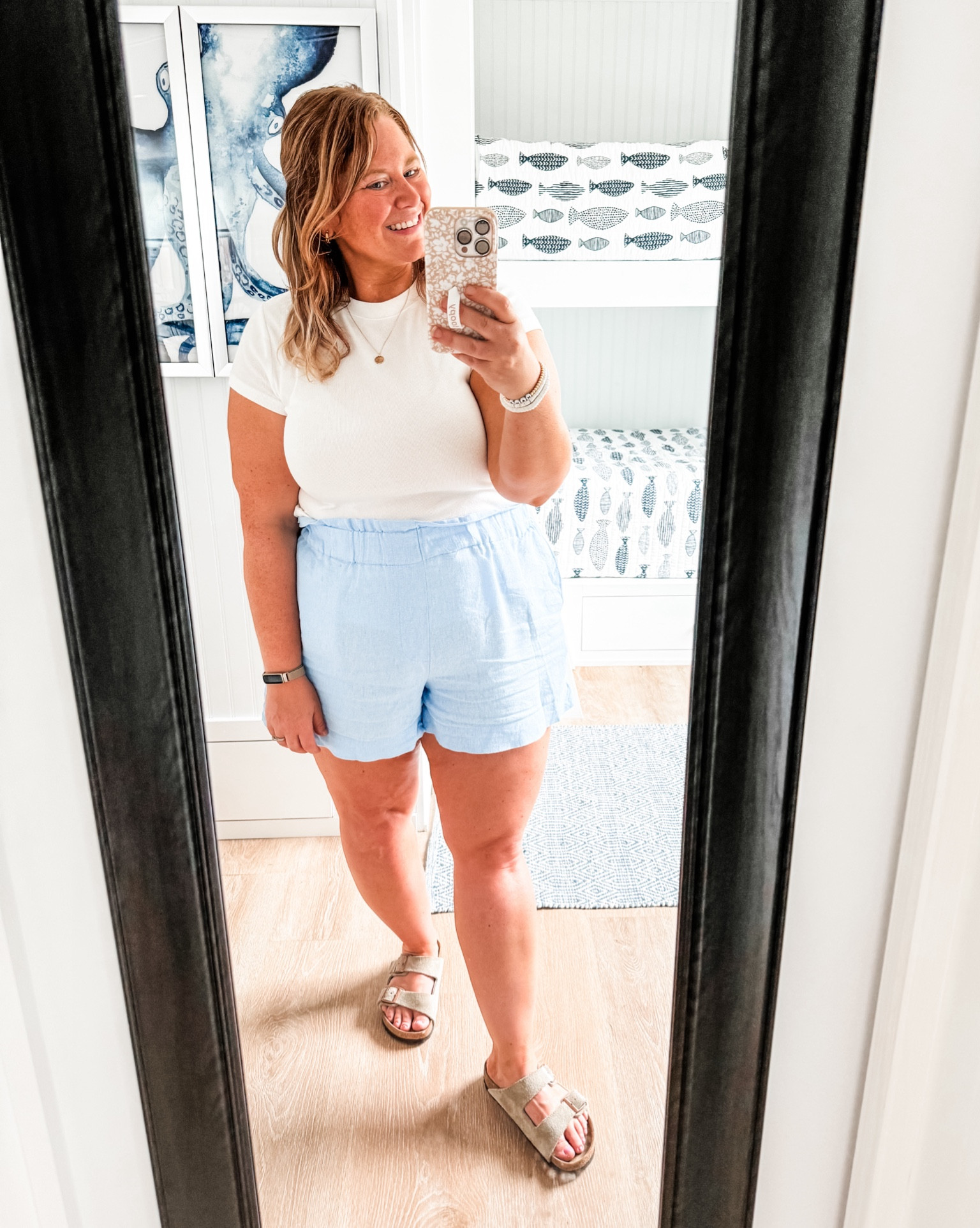 Love these linen shorts- the perfect costal vibes with the light blue.  Wearing a large  

#LTKSeasonal #LTKMidsize #LTKBacktoSchool
