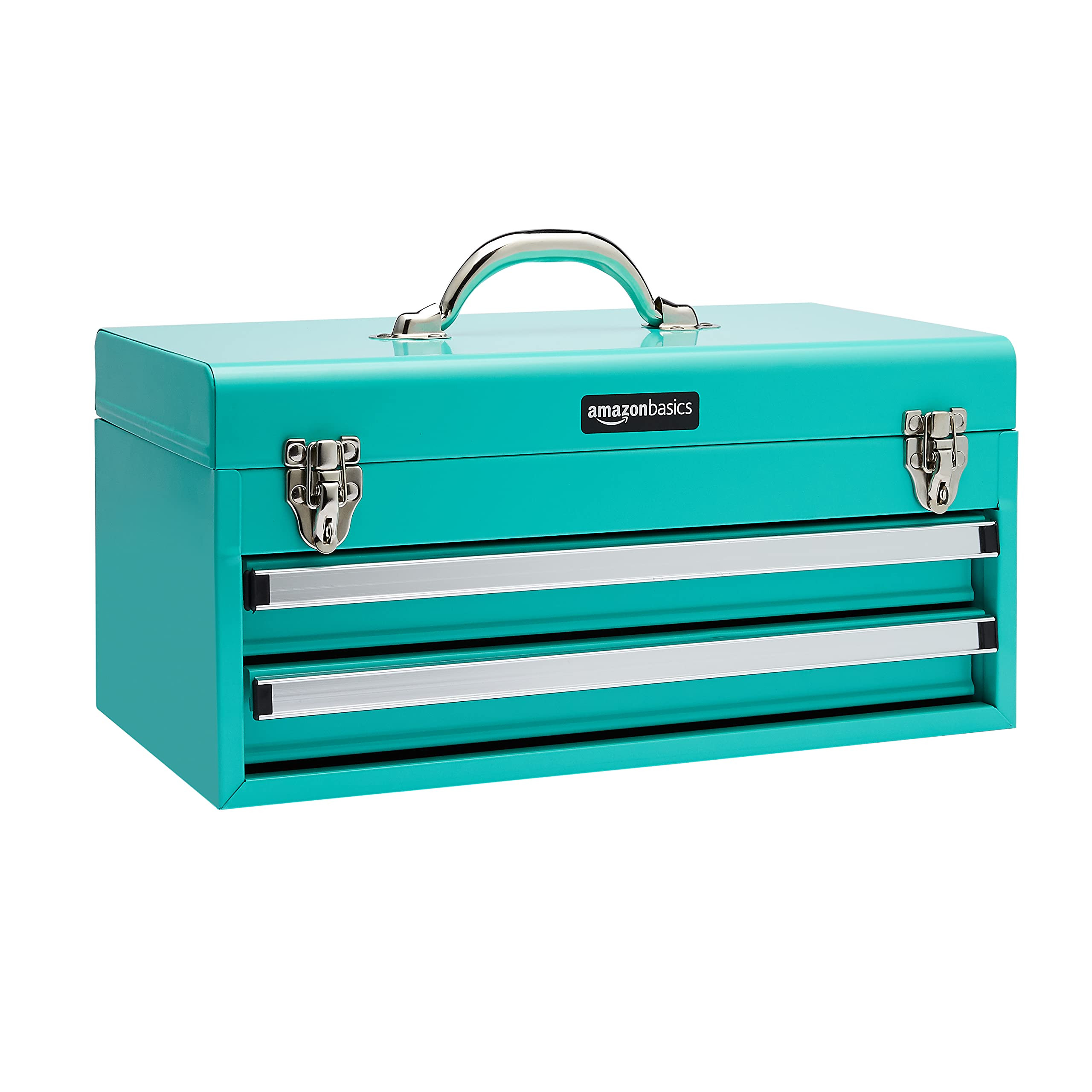 Amazon Basics Steel Tool Box Storage and Organization Drawers, 18.11 x 8.66 x 9.45 in, Turquoise Powder Coated Finish | Amazon (US)
