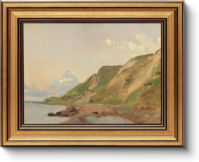 WHASAYART Gold Framed Vintage Wall Art for Living Room Canvas Coastal Wall Pictures Classic Lands... | Amazon (US)