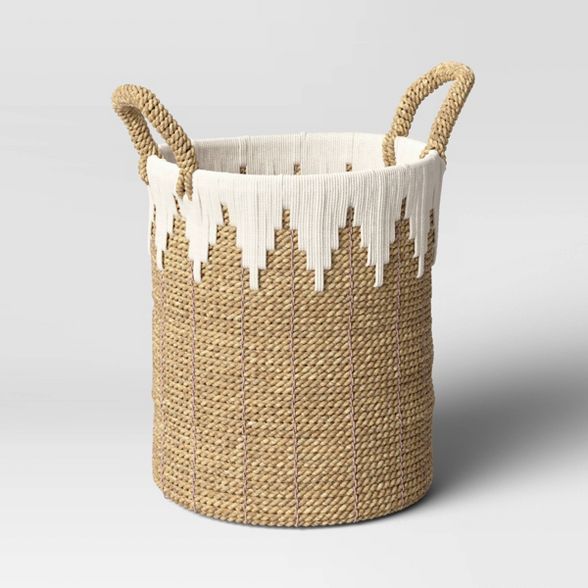 11" x 15" Braided Basket with Rope White/Natural - Opalhouse™ | Target