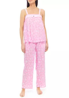 Women's Woven Rayon Printed Pajama Set | Belk