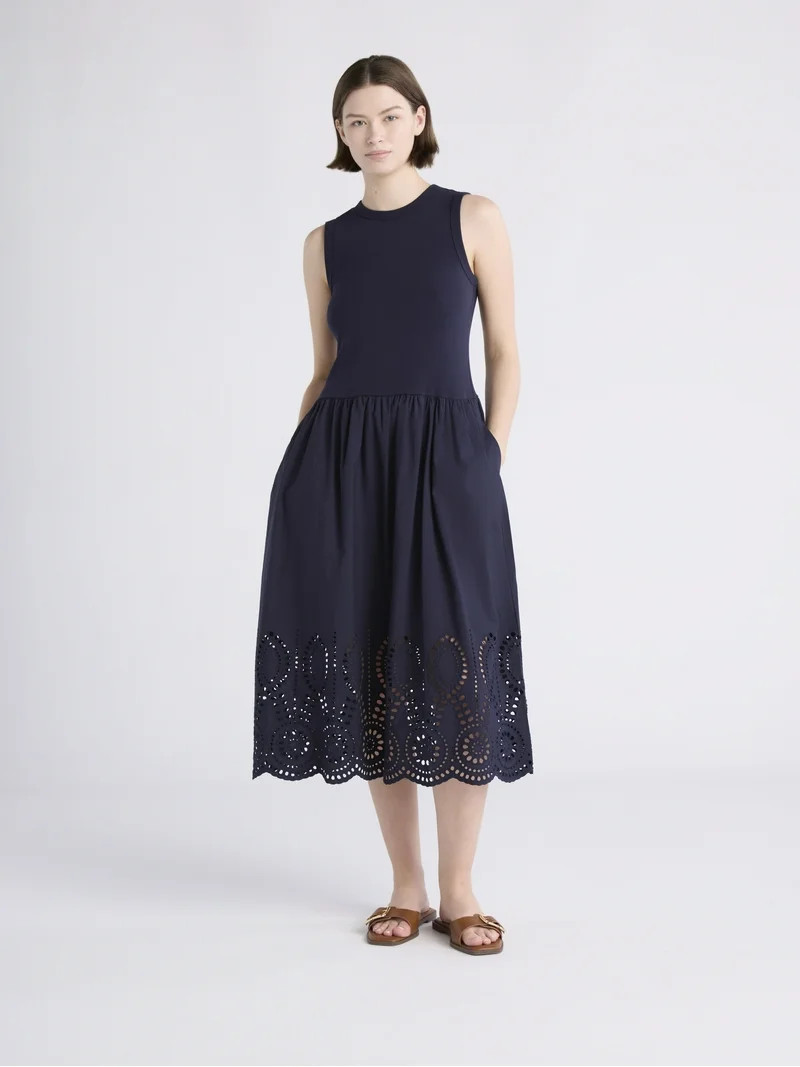 Free Assembly Women's and Women's Plus Sleeveless Mixy Midi Dress, Sizes XS-4X | Walmart (US)