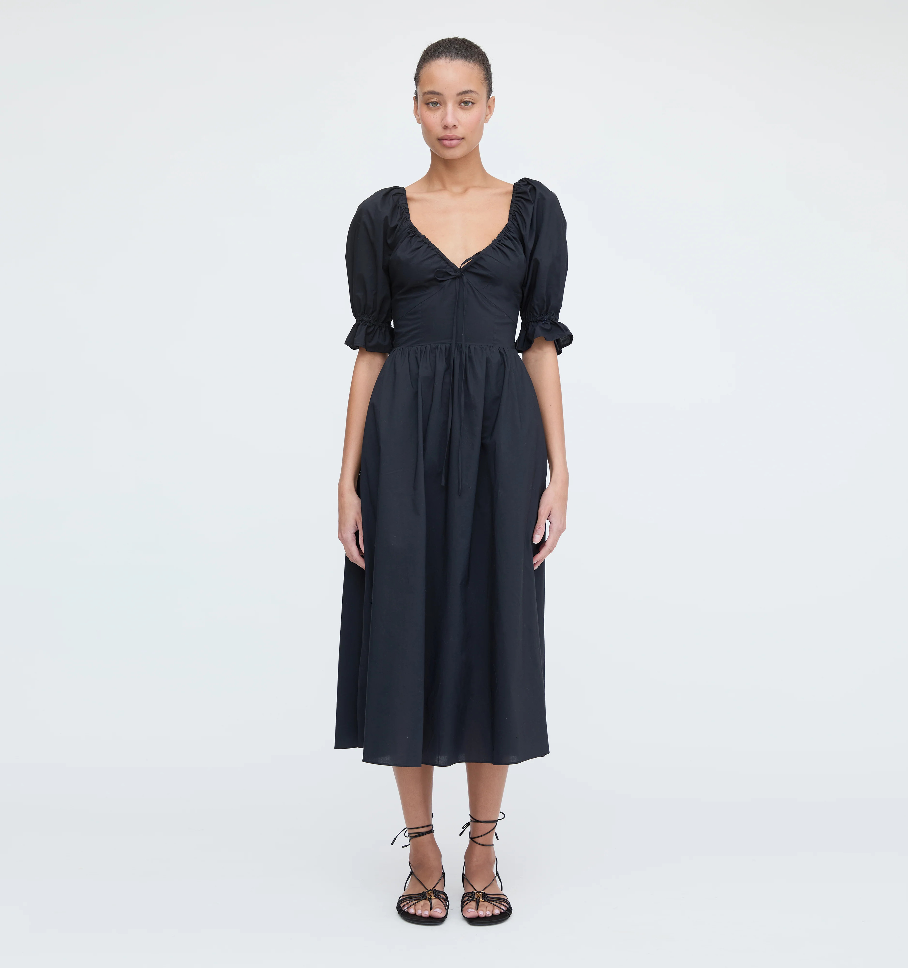 The Ophelia Dress - Black Cotton Voile | Hill House Home US