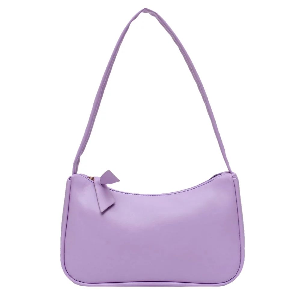 Aktudy Simple Elegant Women Small Shoulder Bag Pure Color Sling Handbags (Purple) | Walmart (US)
