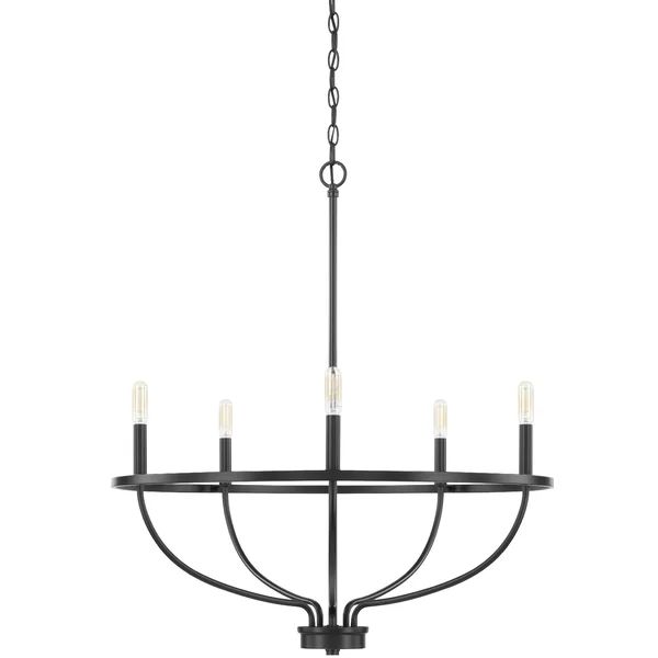 Babson 5 - Light Candle Style Wagon Wheel Chandelier | Wayfair Professional