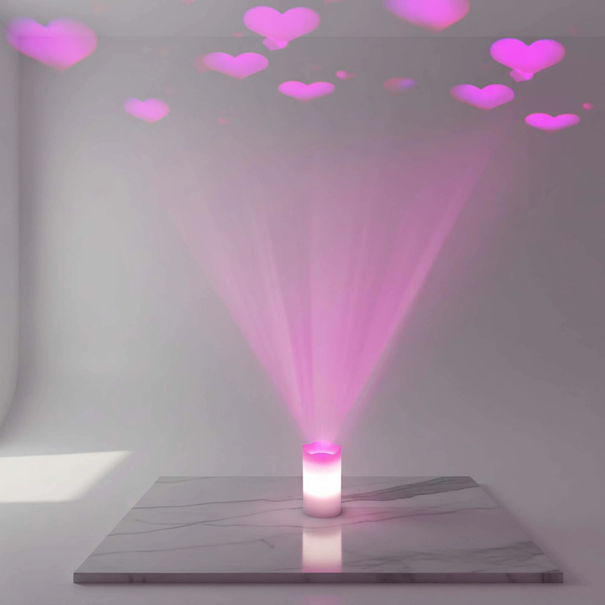 Led Candles With Pink Heart Projection, Battery Operated, Remote And Timer, Valentine’s Day Dec... | Wayfair North America