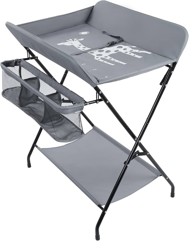 Baby Changing Table Infant Changing Table Foldable Nursery Changing Table Bath Mat and Storage, B... | Amazon (UK)
