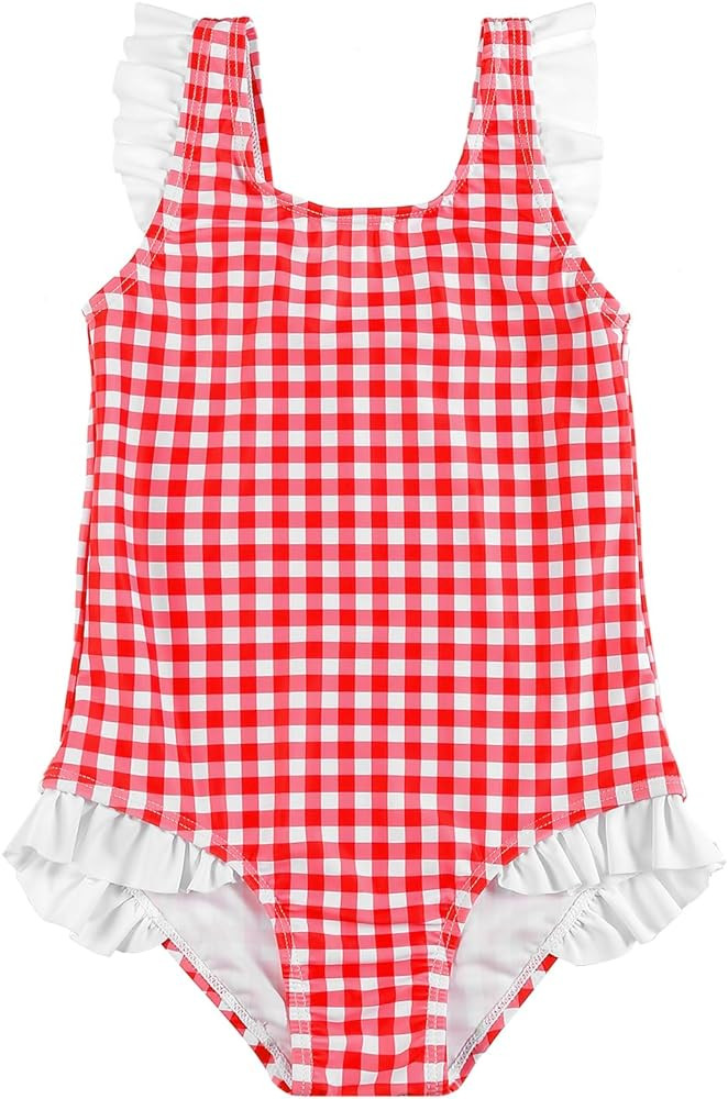 LIZENS One Piece Swimsuit for Girls Swimwear with Ruffled Children Bathing Suit | Amazon (US)