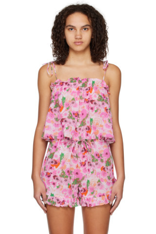 Pink Floral Tank Top | SSENSE