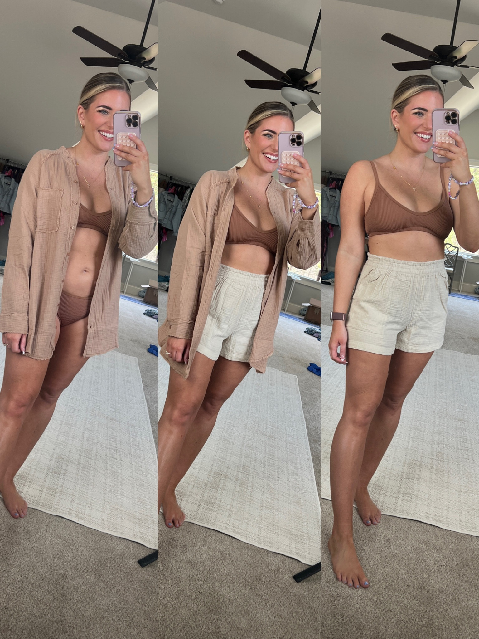 Cutest brown coverup & shorts 😍 adorable set for vacation!  40% off all swim!!! Sale ends tonight!!! 
Swim top sized up 1 to L
Bottoms, shirt, & shorts TTS - M 

Size 8 midsize swim coverup matching set aerie 

#LTKunder50 #LTKtravel #LTKswim