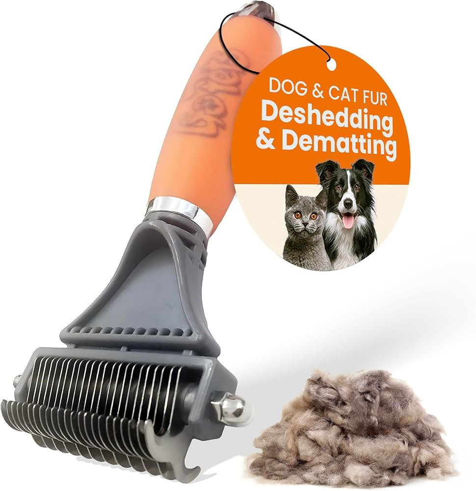 GoPets 2-Sided Dematting & Deshedding Comb for Dogs & Cats, Versatile Undercoat Detangler Brush f... | Amazon (US)
