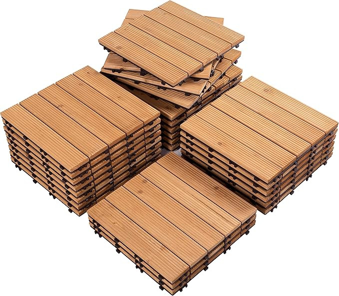Yaheetech 27PCS Interlocking Patio Deck Tiles Outdoor Flooring for Patio Garden Deck Poolside Fir... | Amazon (US)