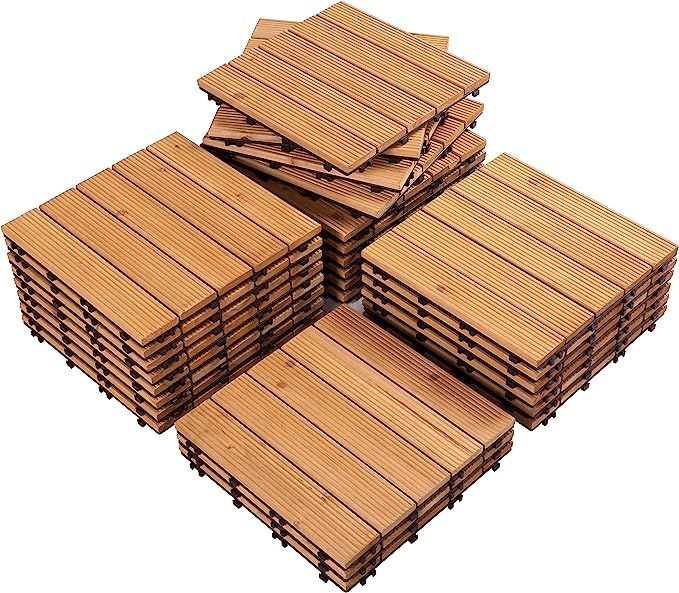 Yaheetech 27PCS Interlocking Patio Deck Tiles Outdoor Flooring for Patio Garden Deck Poolside Fir... | Amazon (US)