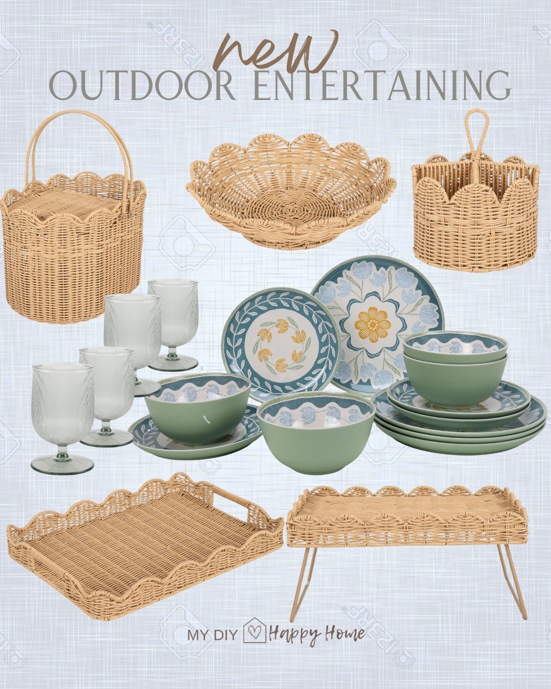 NEW summer entertaining finds 
Indoor/outdoor use 
Rattan serving pieces 
Bamboo-melamine dinnerware set 
Shatterproof goblet style tumblers

#LTKSeasonal #LTKHome #LTKmomlife