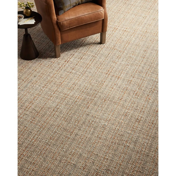 Cornwall CRN-01 Light Grey/Natural Wool/Jute Handwoven Striped Area Rug | Rugs Direct
