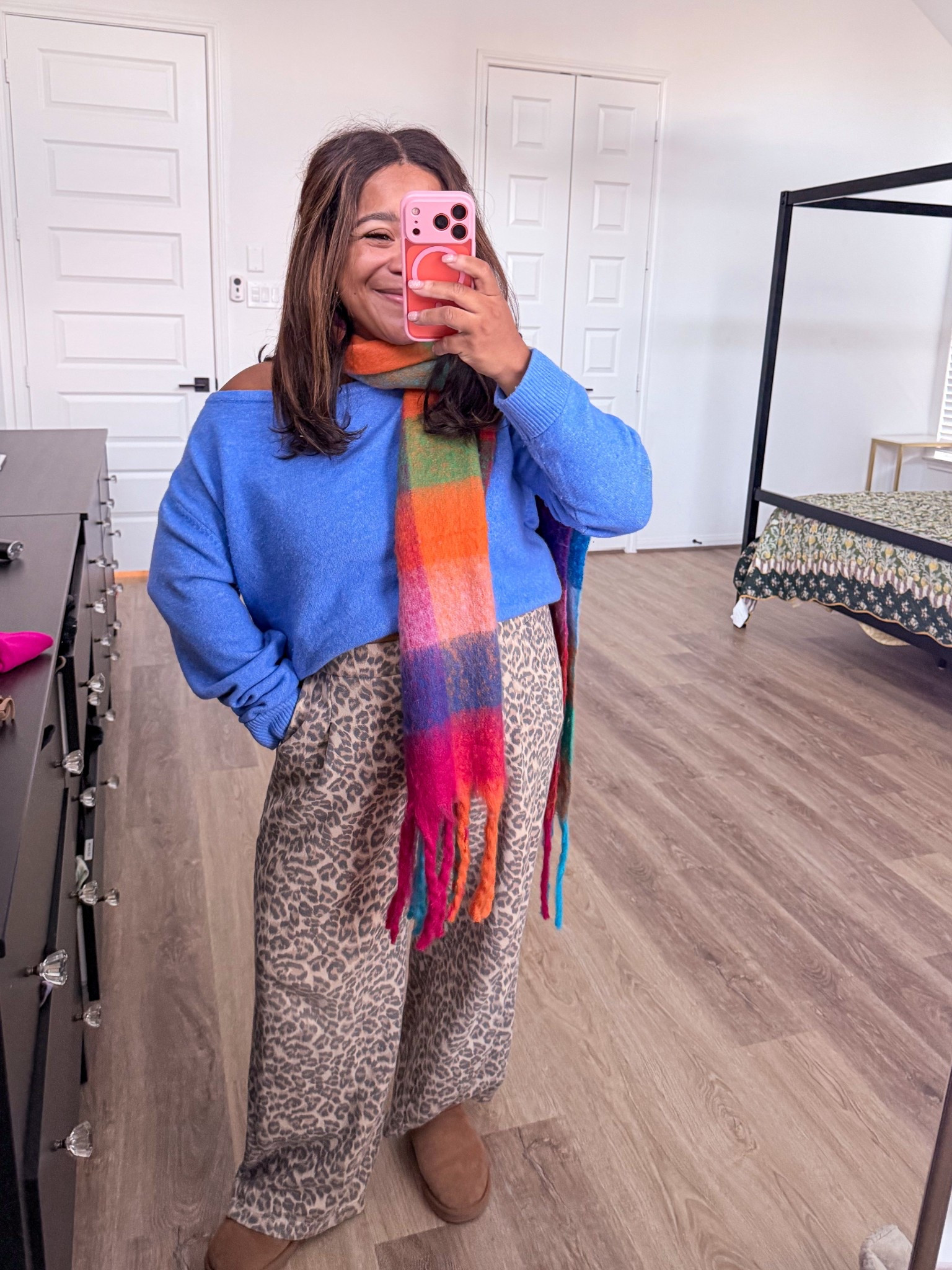 OUTFIT OF THE DAY: what I’m wearing at 3 weeks postpartum! Love this sweater - under $50, can be worn off the shoulder and comes in a bunch of colors! Wearing a medium!