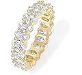 PAVOI 14K Gold Plated Rings Oval Cubic Zirconia Love Ring | Eternity Ring | 5mm Stackable Rings f... | Amazon (US)