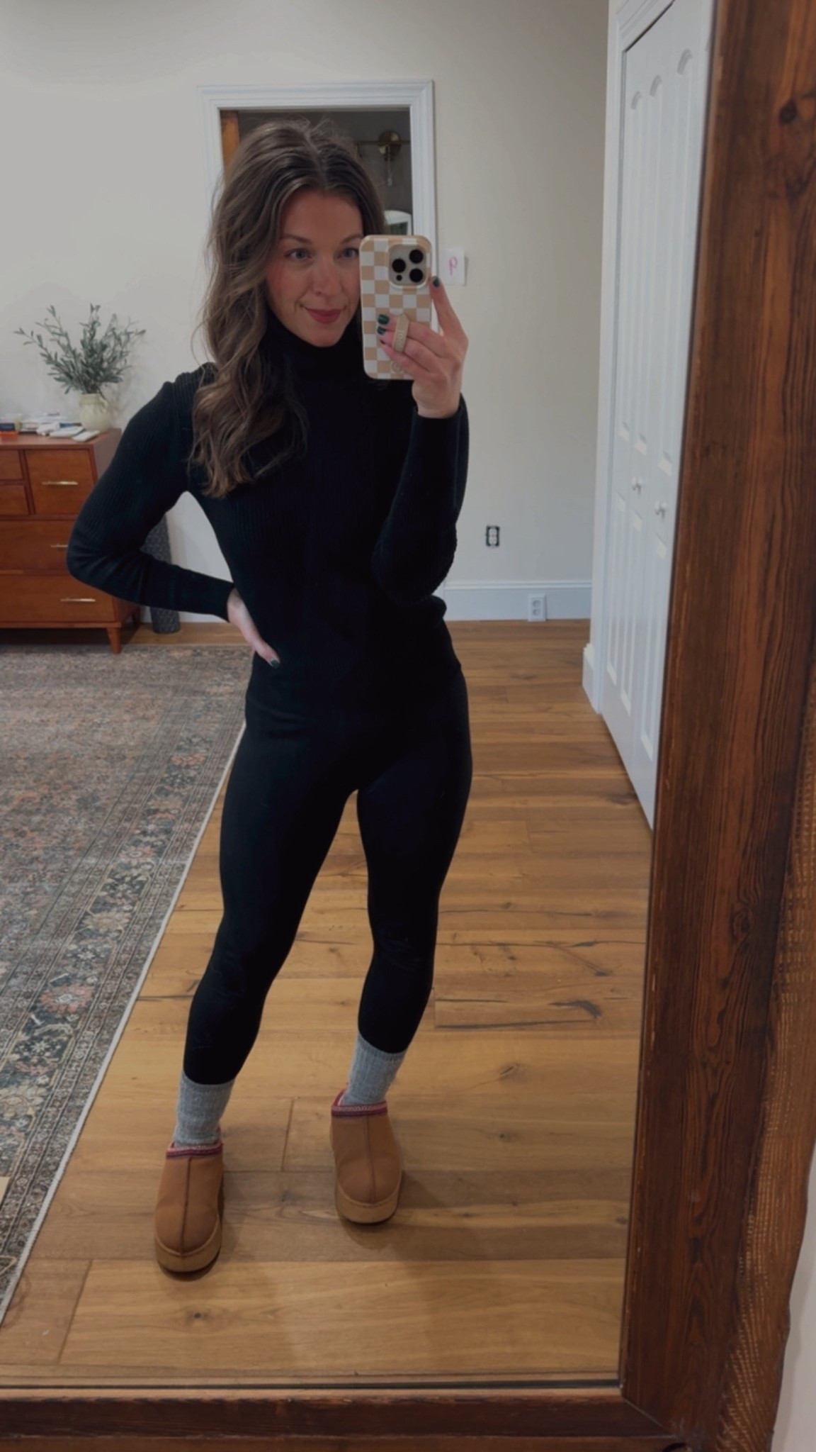 Fleece lined leggings are a must this time of year! Great for layering under stuff or wearing alone. Mine are older but this linked pair has amazing reviews!
