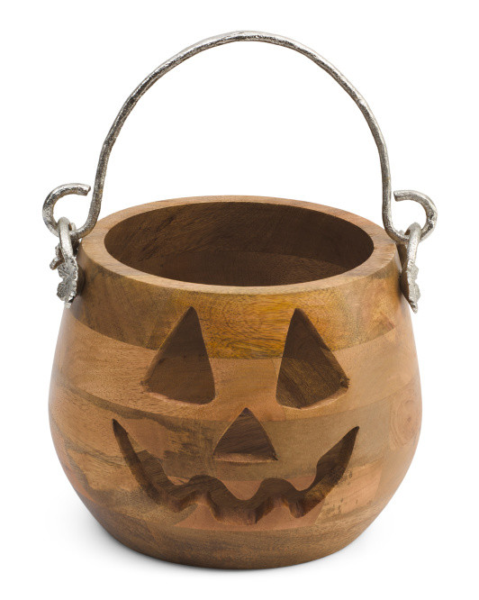 9.5in Wooden Jack O Lantern Candy Bowl | Halloween | Marshalls | Marshalls