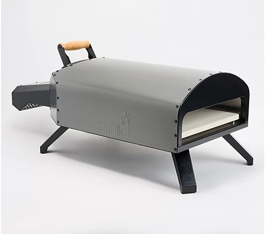 Bertello Outdoor Wood & Gas Fired Pizza Oven with Cover Stone & Peel - QVC.com | QVC