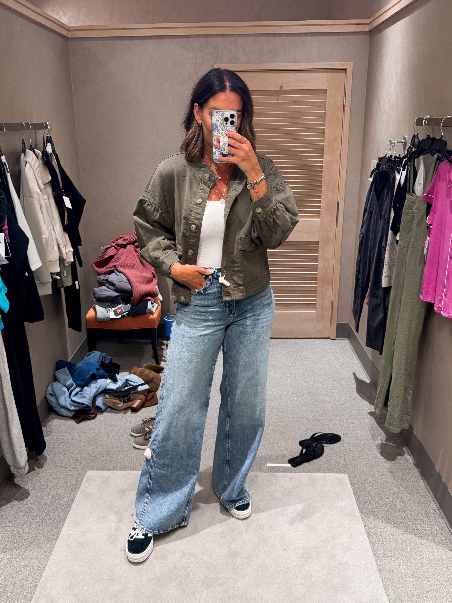 Bodysuit-medium
Jacket-medium
Jeans-6/28
Sneakers-size down 1/2 size

#LTKxNSale #LTKShoeCrush #LTKStyleTip