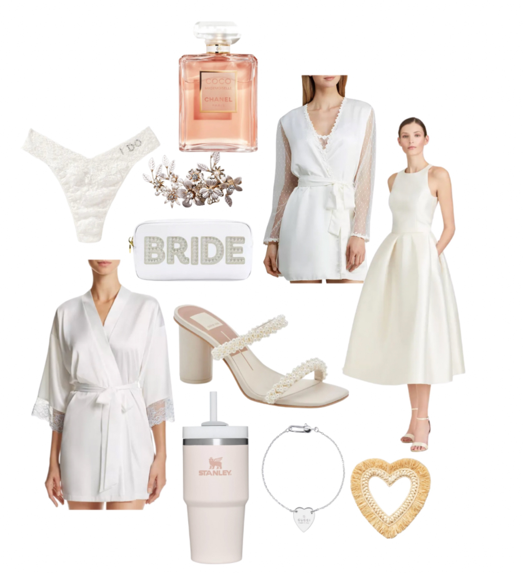 Love is in the Air! 

#WeddingGuide #Wedding #bride #robe #shoes #chanel #perfume #heart #gucci #jewelry #clutch #bridebag #whiterobe #hairclip #bridalhair 

#LTKSale #LTKGiftGuide #LTKwedding