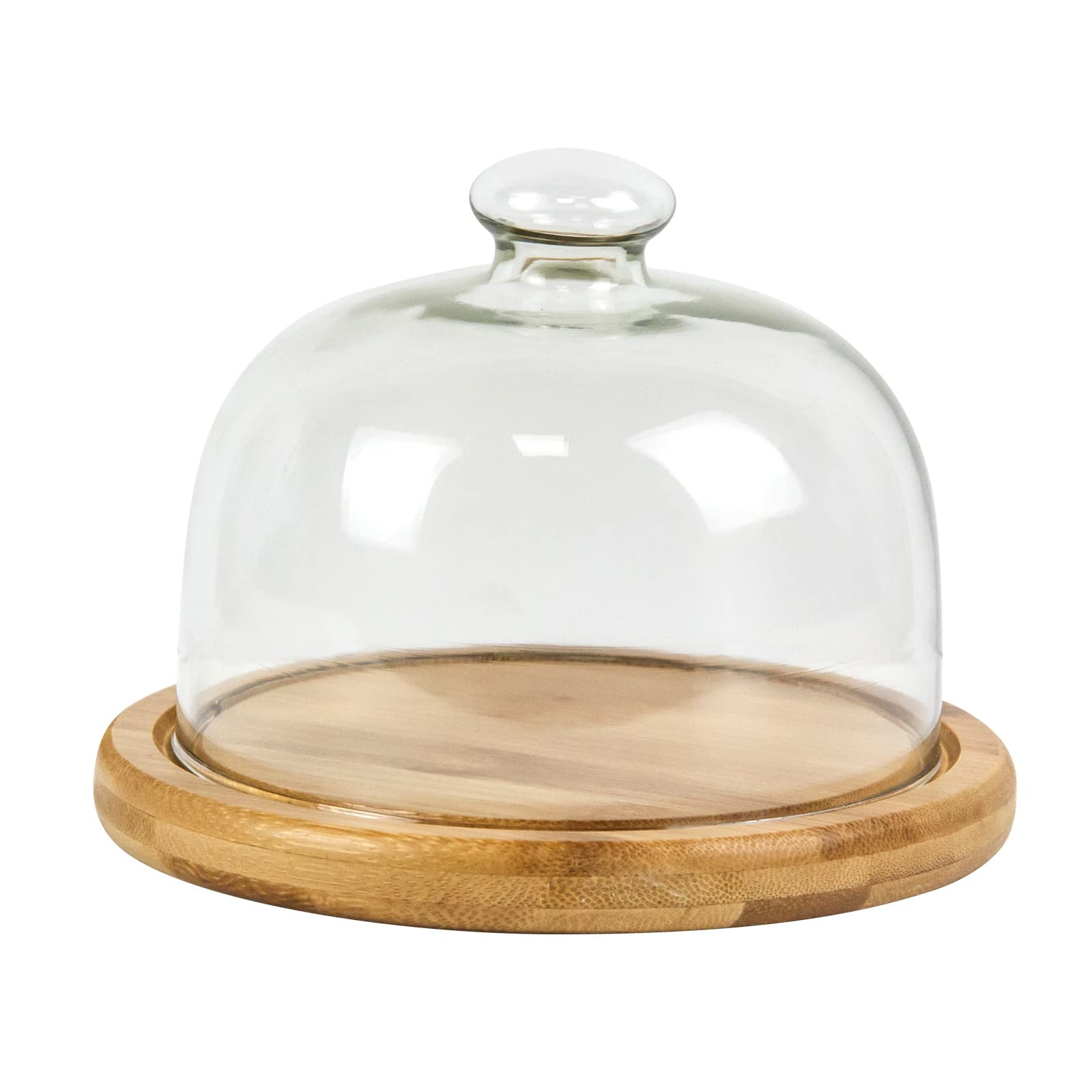 Glass Dessert Dome with Base, Mini Decorative Cake Tray with Glass Dome Cover, 5.9" Cake Fruit Di... | Amazon (US)