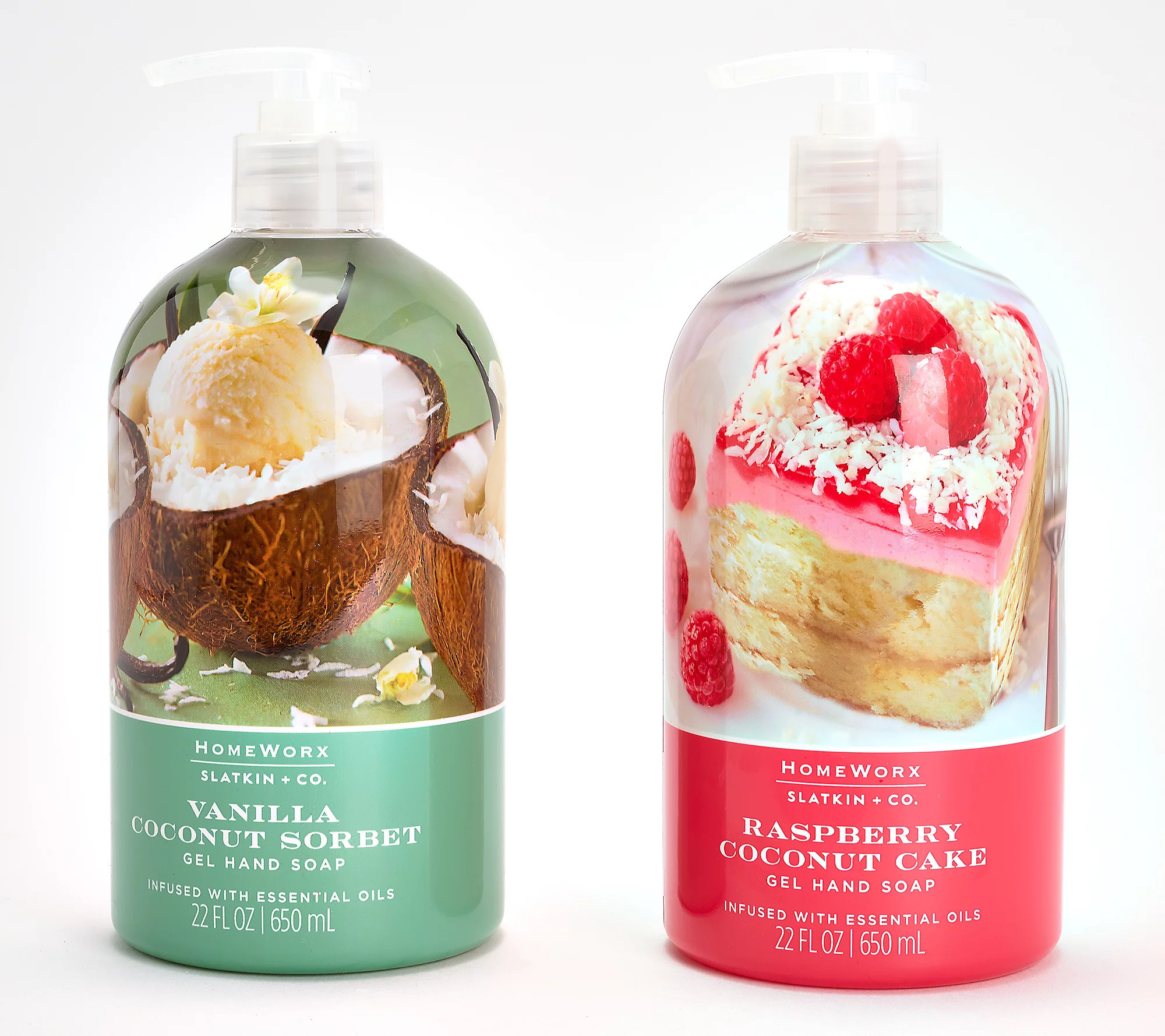As Is HomeWorx by Slatkin & Co. S/2 22oz Gel Hand Soaps | QVC