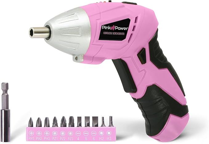 Pink Power PP481 3.6 Volt Cordless Electric Screwdriver Rechargeable Screw Gun & Bit Set for Wome... | Amazon (US)
