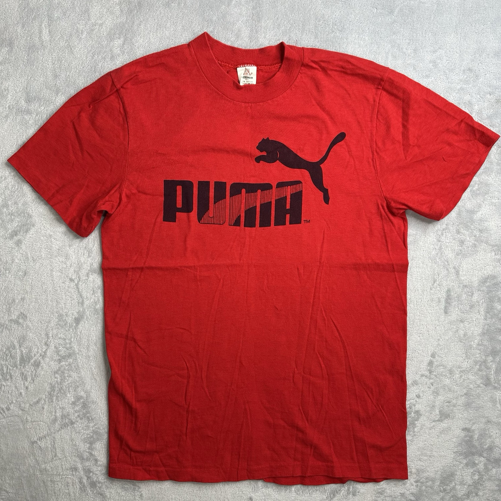 VTG Puma Men’s Medium T Shirt MADE IN USA Cotton Single Stitch Hi CRU By Stedman | eBay US