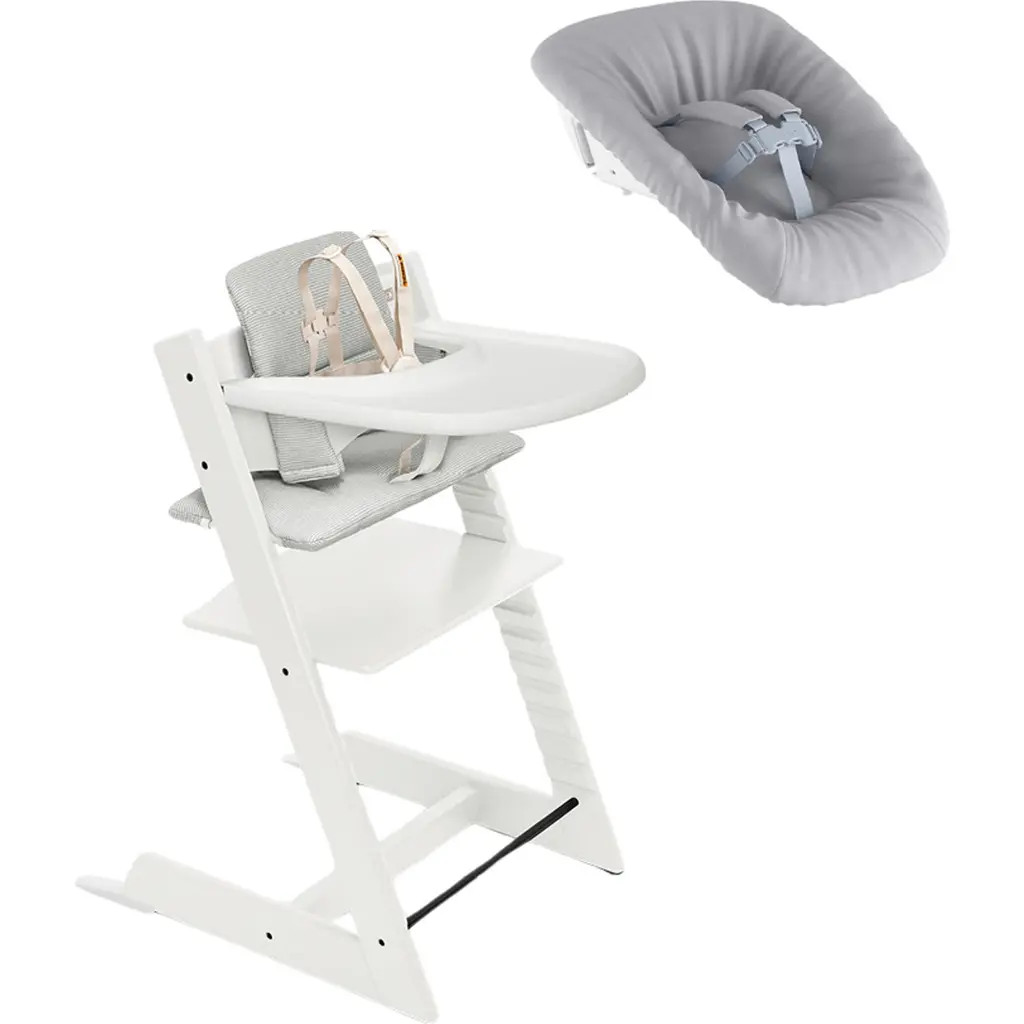 Tripp Trapp® Highchair², Cushion, Newborn Set & Stokke® Tray $597 Value in White at Nordstrom | Nordstrom