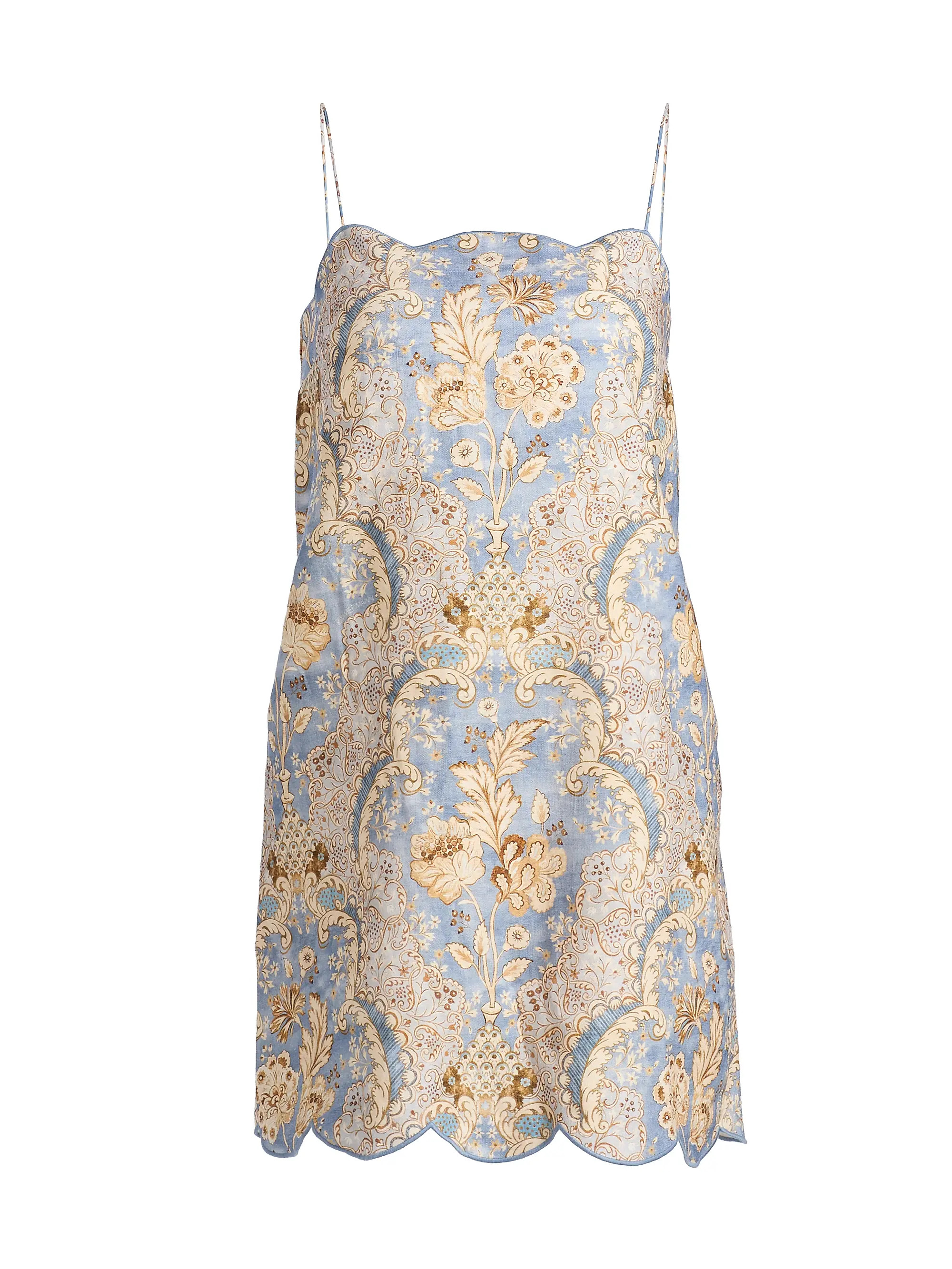 Zimmermann Daylight Linen Scalloped Minidress | Saks Fifth Avenue | Saks Fifth Avenue