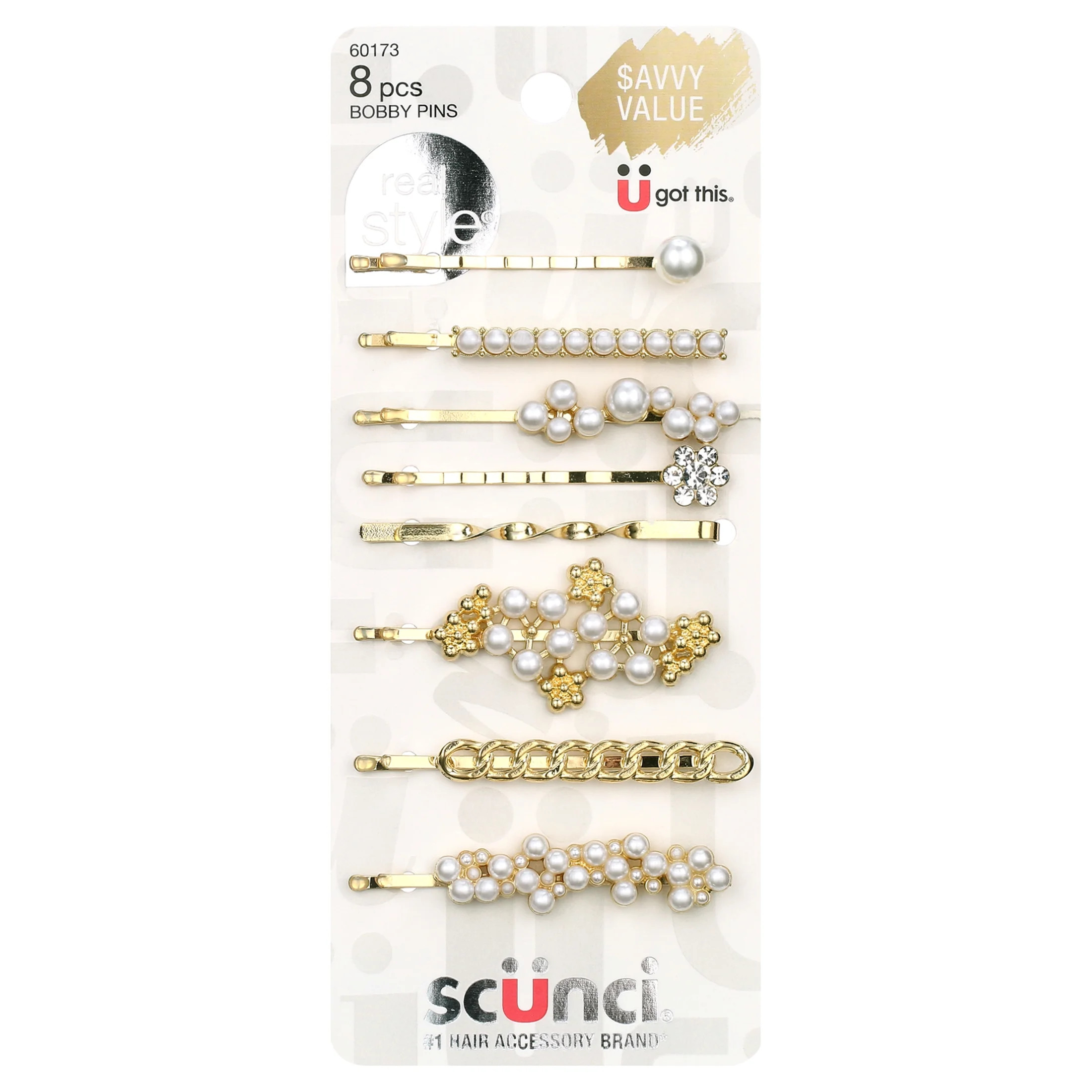 Scunci Mixed Pearl Bobby Pins, 8 Ct | Walmart (US)