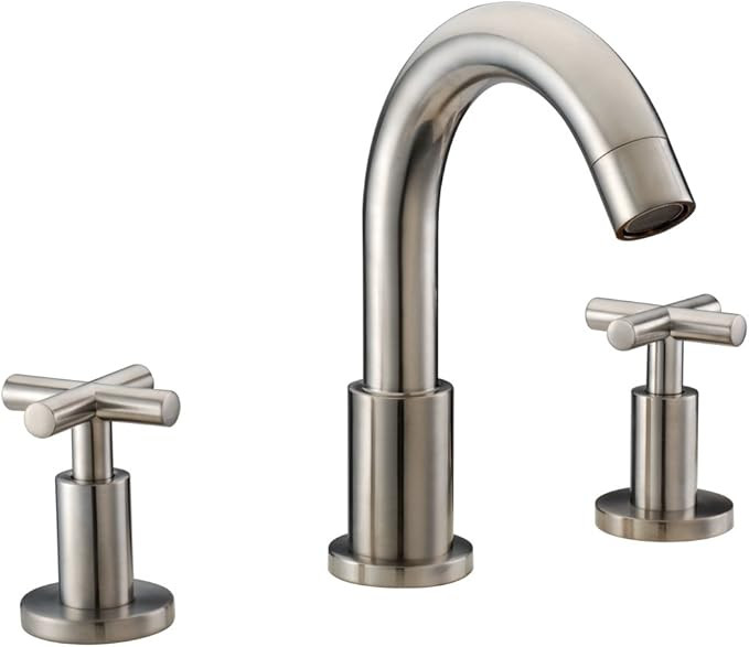 Dawn AB03 1513BN 3-Hole Widespread Lavatory Faucet with Cross Handles for 8" Centers, Brushed Nic... | Amazon (US)