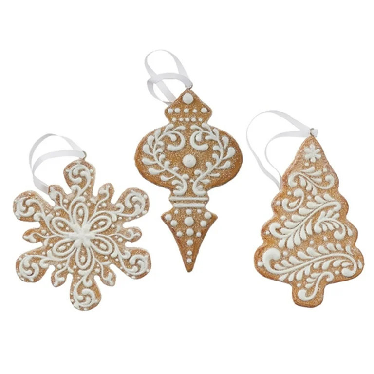 Raz Imports 2021 4.5-inch White Icing Gingerbread Ornament, Assortment of 3 - Walmart.com | Walmart (US)