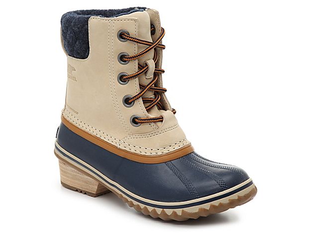 Sorel Slimpack II Lace Snow Boot - Women's - Beige/Navy | DSW