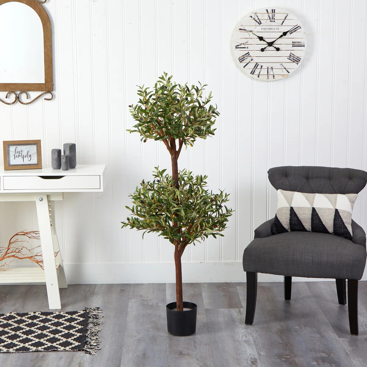 53'' Faux Olive Tree Topiary in Pot | Wayfair North America
