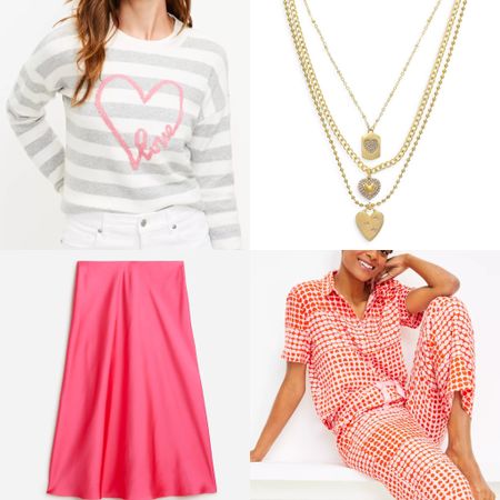 So many fun Vday finds! 

Valentine’s Day outfit, pink sweaters, pink skirt, heart necklaces, Bloomingdales, Ann Taylor, loft, Jcrew, heart pajamas 

#LTKSeasonal #LTKunder100 #LTKGiftGuide